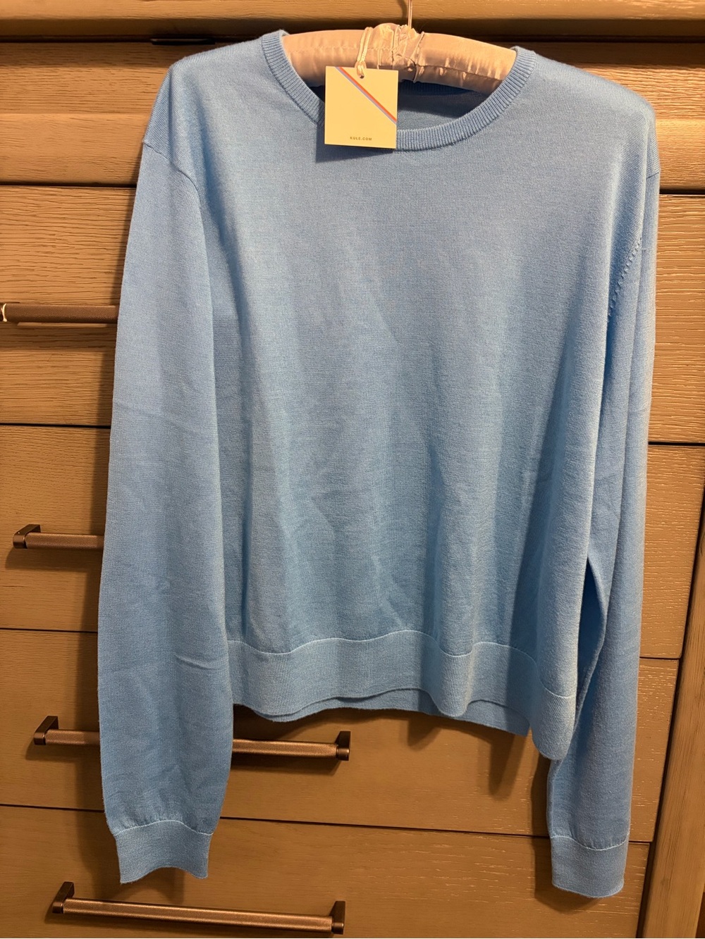 KULE Women's Sky Blue V-Neck Sweater